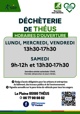 Horaires déchèterie Théus