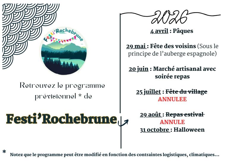 Programme Festi'Rochebrune 2026 Modifié Programme Festi'Rochebrune 2026 Modifié